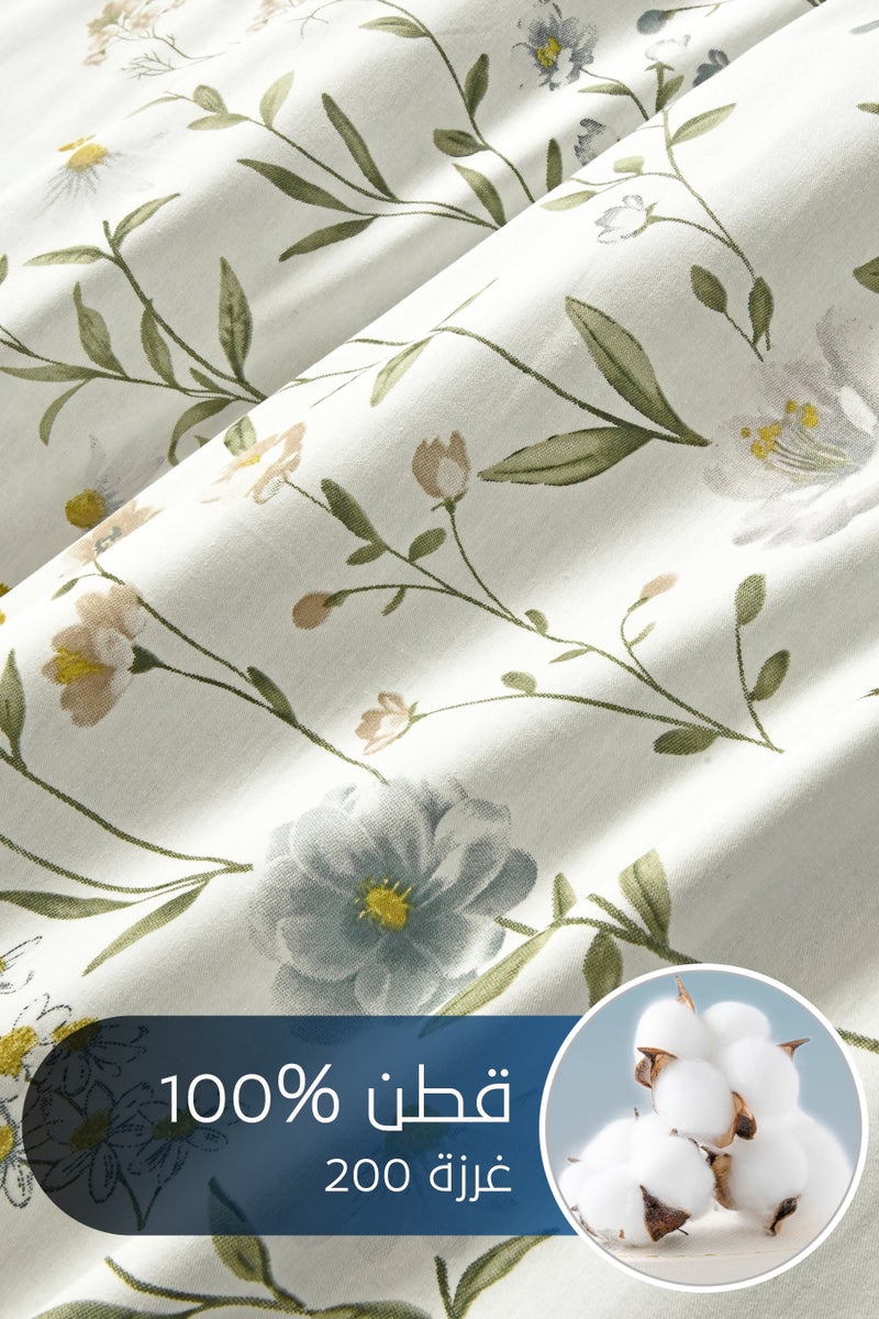 سيد المنسوجات المنزلية مفرش صيفي مزدوج من  قطن، يناسب سرير بحجم 200 × 200 سم، 9 قطع، 100% قطن 200 غرزة، مع الحشوة القابلة للنزع، سلسلة فيرونيكا - Image 3