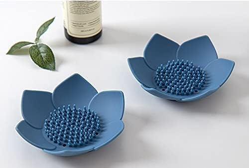 DHYANI DHYANI Soap Holder Soap Dish Flowers Shape Soap Holder Silicone NonSlip Flexible Lotus Flower Shape Soap Tray for Bathroom Shower  - Image 1