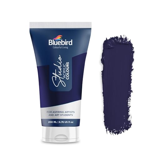 BLUEBIRD Studio Acrylic Paint Tube Pthalo Blue 642 Fl Oz 190ML Non Toxic Rich Pigments for Painters Adults Kids Ideal for Canvas Wood Clay Ceramic Crafts - Image 1