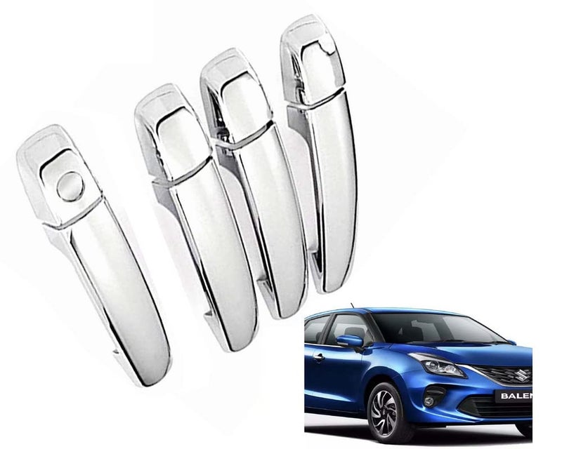 Auto E-Shopping Car Handle Latch Cover Scratch Guard Chrome Finish Front Rear Compatible for Maruti Baleno 2015 Onwards Set of 4 Pieces - Image 4