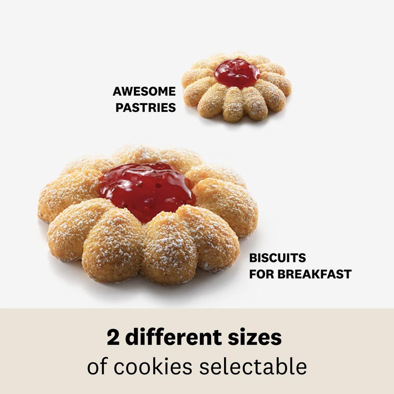 ماركاتو ماكينات بسكويت ماركاتو أطلس، مصنوعة في إيطاليا، تشمل 20 شكل قرص بسكويت، فضي كلاسيكي - Image 4