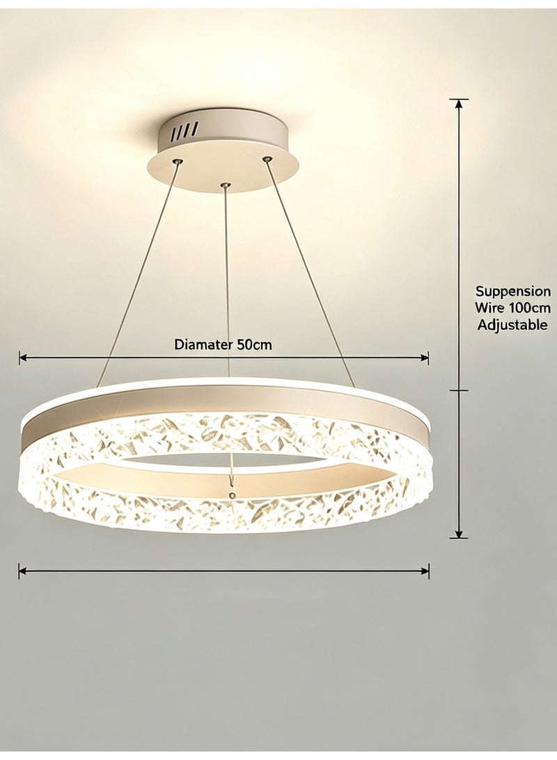 Modern Black Gold LED Ring Chandelier,  Pendant Ceiling Light for Dining Room Living Room Kitchen Island - Image 5