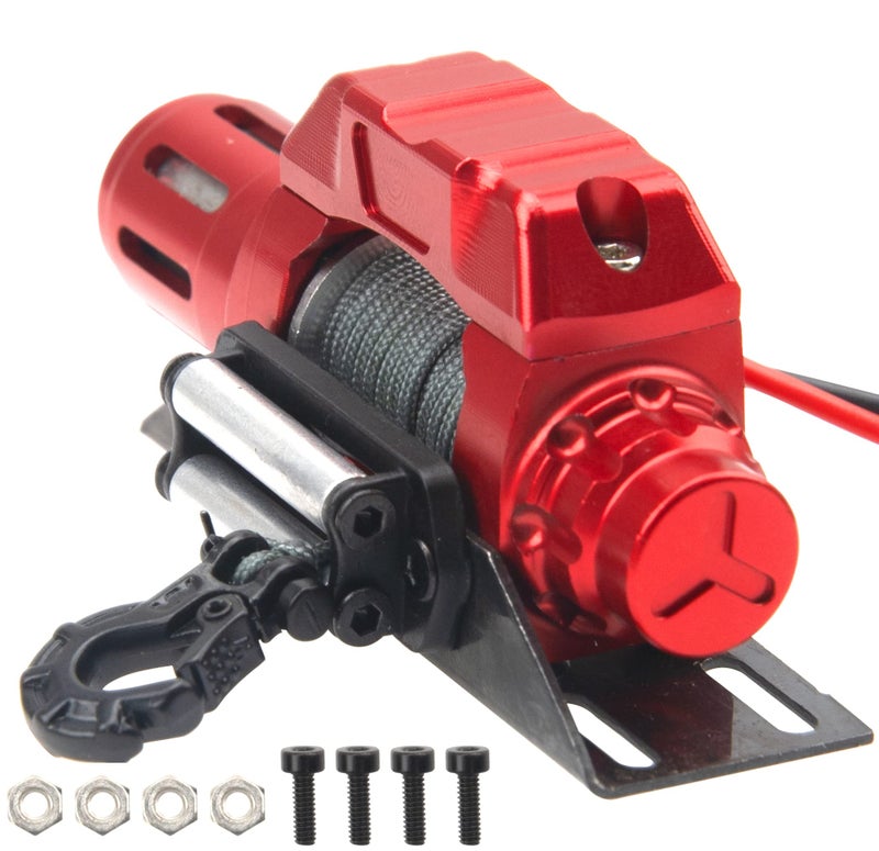 Vgoohobby RC Car Winch Simulation Winch w/Steel Wire Compatible with Traxxas TRX4 Axial SCX10 90046 D90 Redcat Gen8 HSP 1/10 RC Crawler Car - Image 1