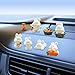 Tuxihapp 8PCS Cute Rabbit Car Dashboard Decorations Mini Bunny Figurines for Car Interior Resin Rear View Mirror Ornaments Kawaii Animal Dashboard Accessories for Women Girls Home OfficeRabbit - Image 2
