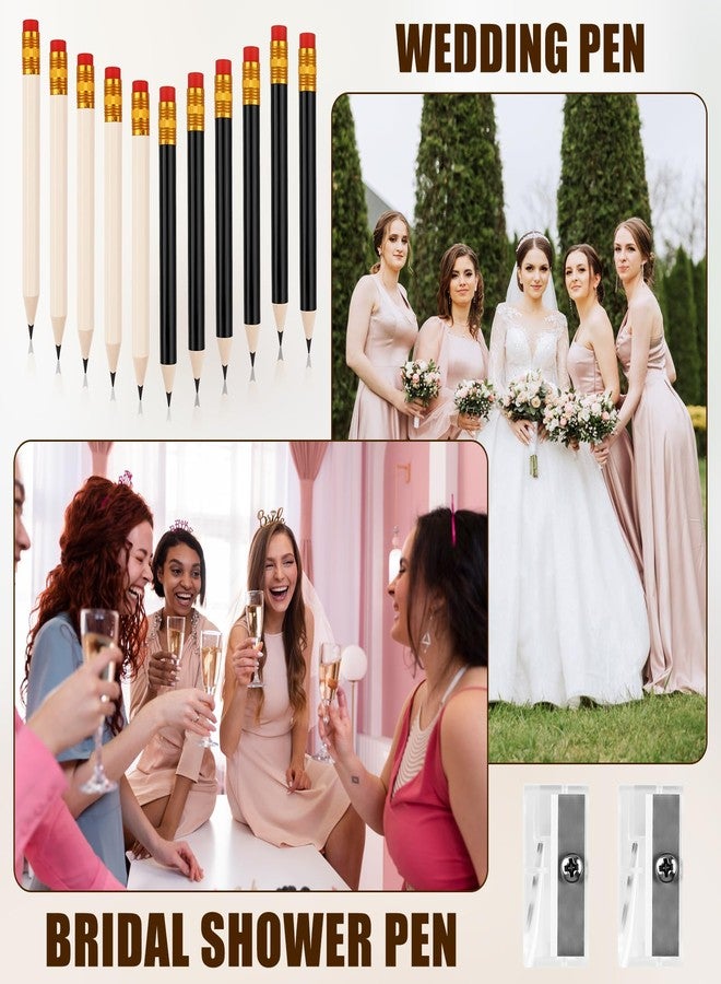 Notoke 16 Pcs Golf Pencils Bulk - 14 Pre-Sharpened Mini Pencils (7 Black + 7 Natural Wood) with 2 Acrylic Sharpeners | Baby Shower Bridal Shower Pencil & Mall Half Pencil - Image 4