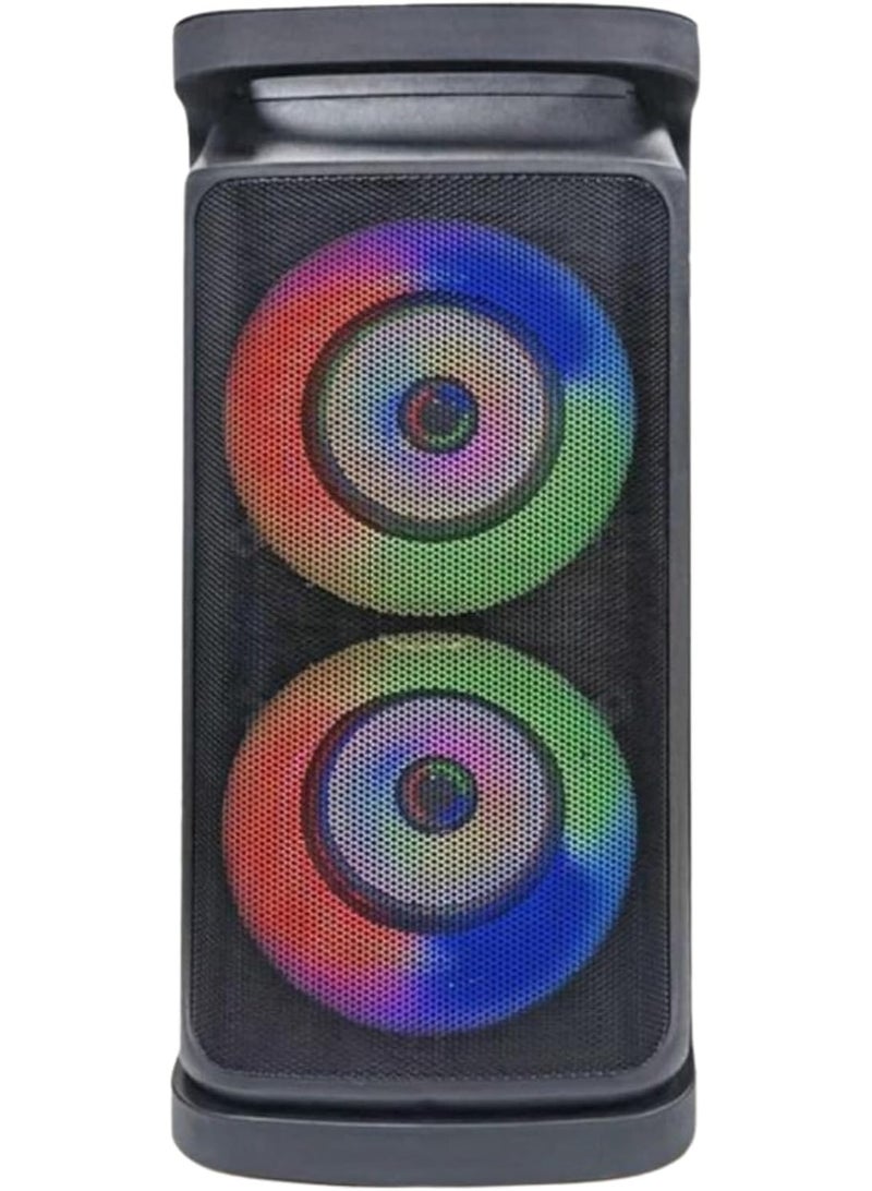 DLC Party Speaker Portable Bluetooth Speaker W/Rechargeable Battery Modern LED Lights with Mic DLC-32406  - Image 1