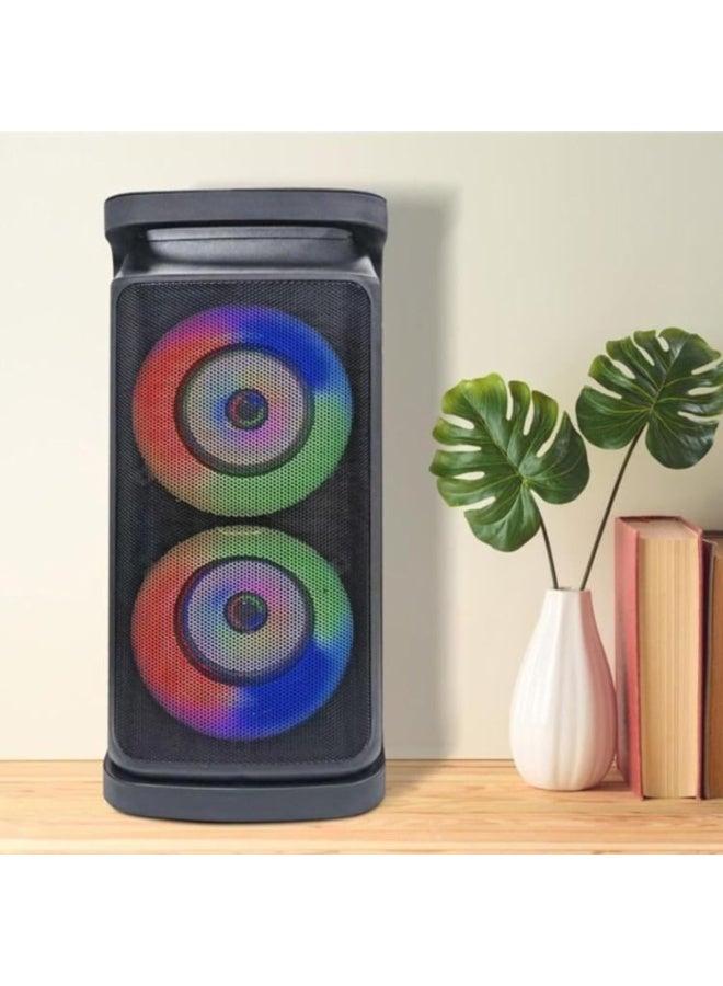 DLC Party Speaker Portable Bluetooth Speaker W/Rechargeable Battery Modern LED Lights with Mic DLC-32406  - Image 2