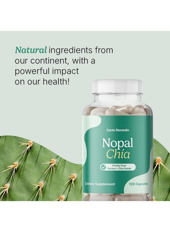 Santo Remedio Nopal Chia, Prickly Pear Cactus and Chia Powder Dietary Supplement, Clinically Proven Ingredients, Gluten Free, Non-GMO, No Added Sugar, 120 Capsules, 60 Servings Per Container - Image 2