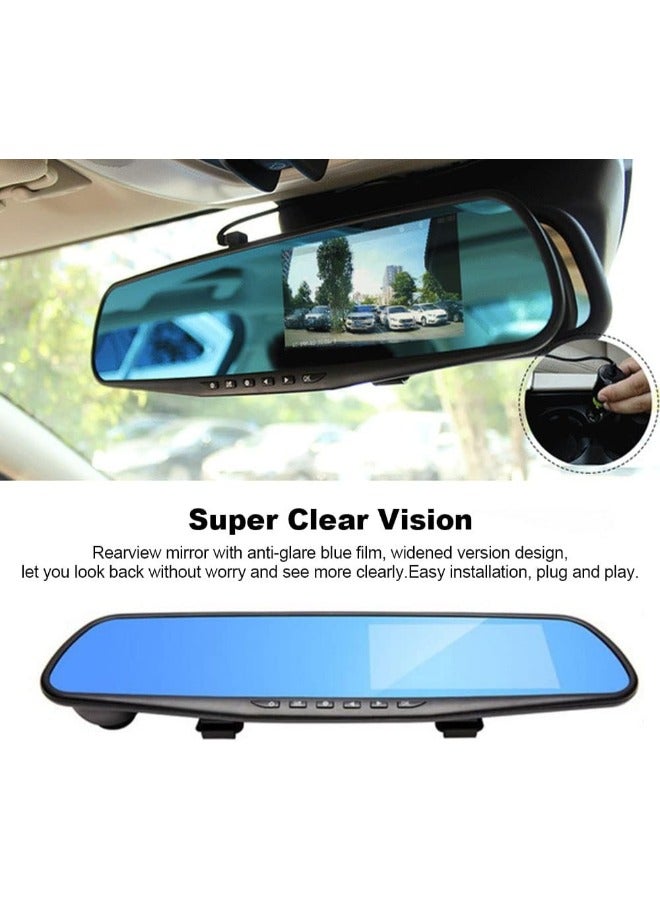 NORMELLE Car DVR Dash Camera Rearview Mirror – 170° Wide Angle Front & Rear Dual Lens Dash Cam | HD Driving Video Recorder with Night Vision, Parking Monitor & Motion Detection | Mirror Dash Cam for Cars - Image 3