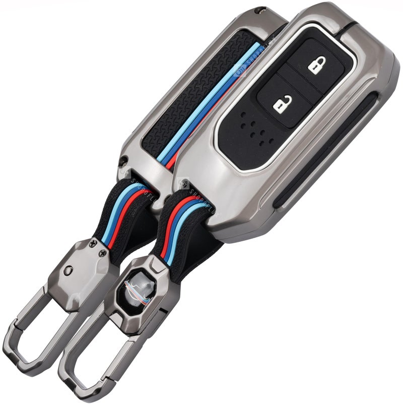 SHOPOFLUX Metal Key Cover Compatible for Honda Elevate | BRV | WRV | CRV | Jazz | City | Amaze 2 Button Smart Key, Multicolor - Image 1