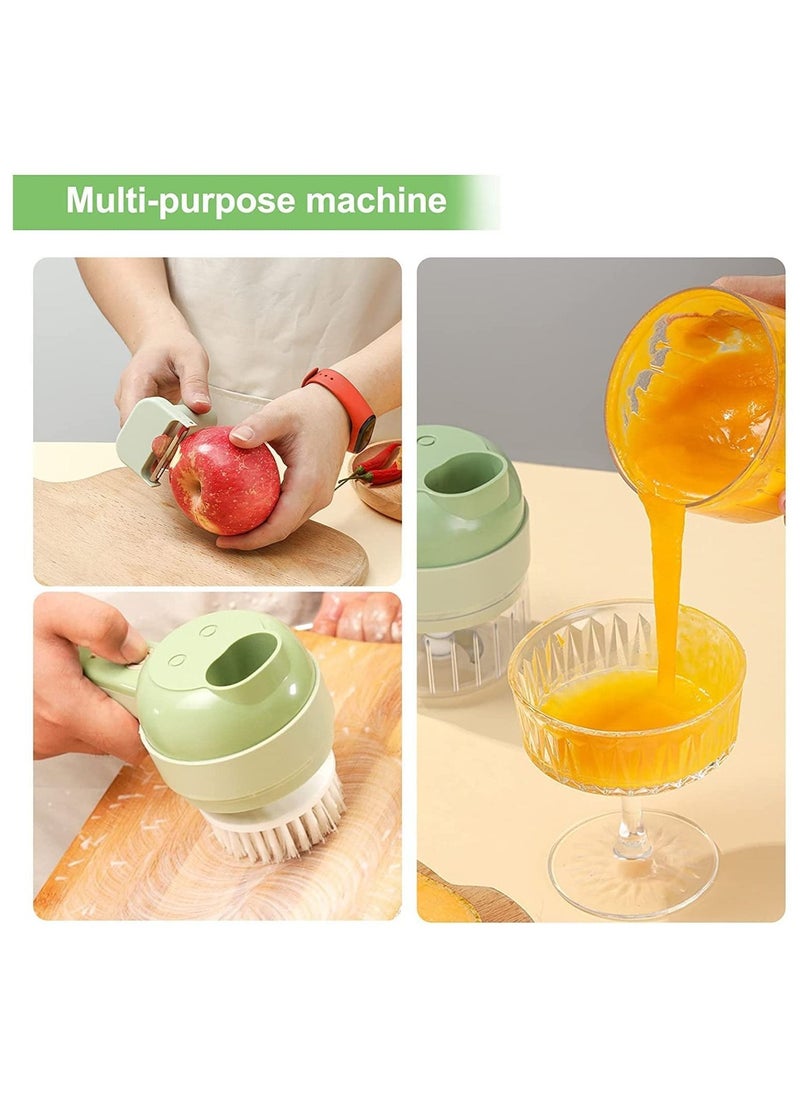 Generic - 4 In 1 Handheld Electric Vegetable Cutter Set, Electric Vegetable Chopper, Usb Rechargeable Food Choppers and Dicers, Mini Wireless Electric Food Chopper for Kitchen Vegetable Cooking - Image 1