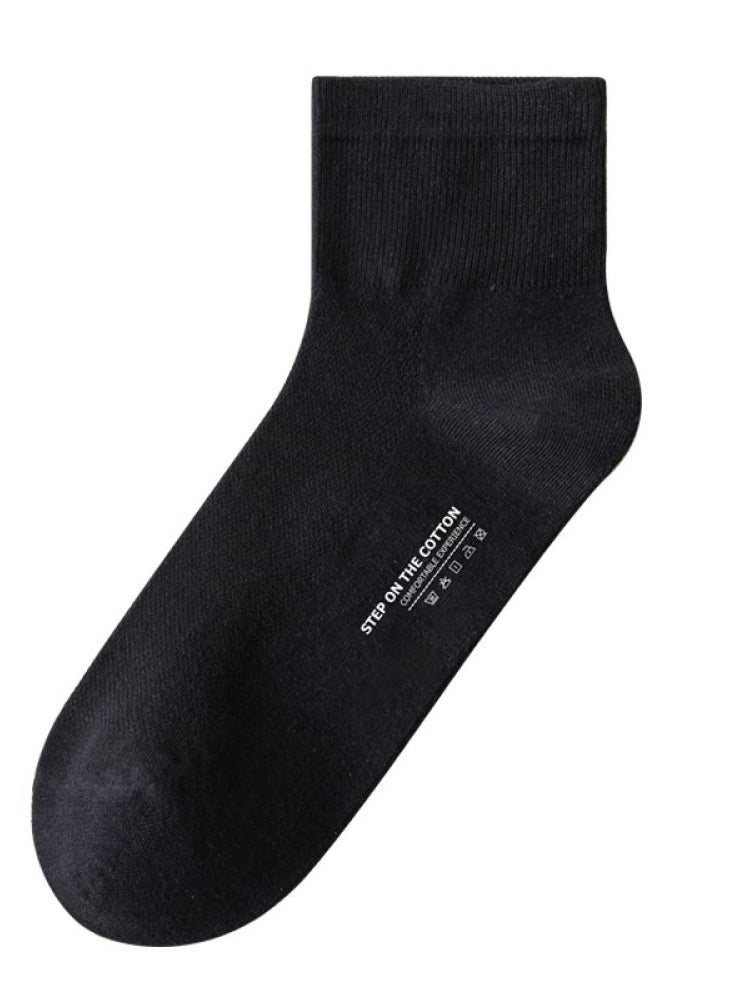 RATSAW - Mens Socks Cotton Dress Socks Mens Calf Socks for Business Breathable Soft Athletic Casual Socks Comfort Fit Breathable Sweat-Absorptive Odor Resistant 3 Pack Black - Image 1