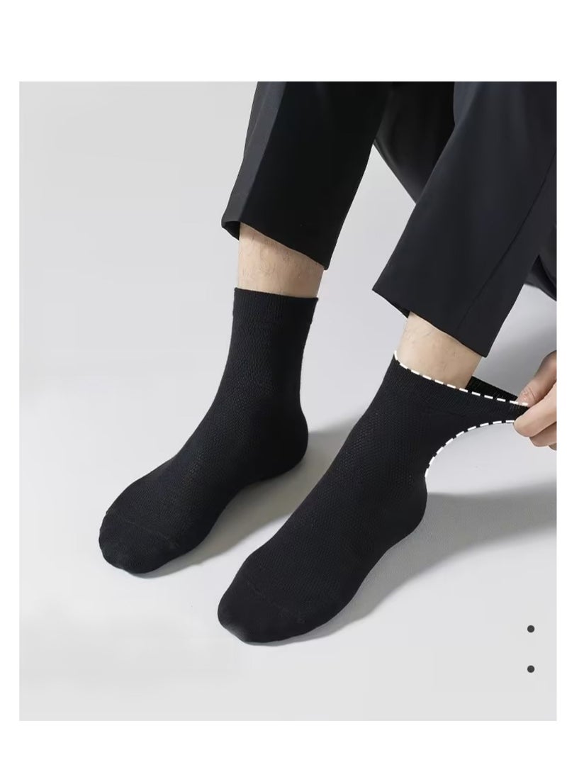 RATSAW - Mens Socks Cotton Dress Socks Mens Calf Socks for Business Breathable Soft Athletic Casual Socks Comfort Fit Breathable Sweat-Absorptive Odor Resistant 3 Pack Black - Image 1