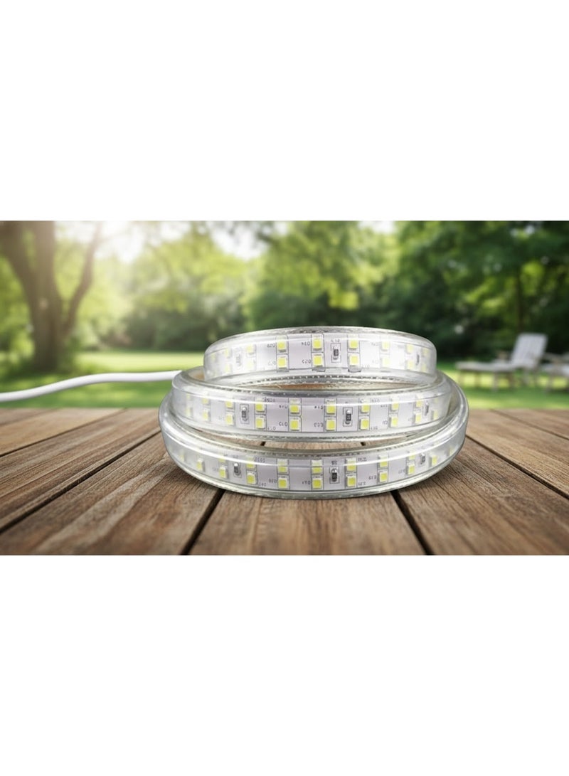 شريط إضاءة LED مقاوم للماء، شريط إضاءة 220 فولت/12 فولت، ديكور منزلي، [20] متر اصفر