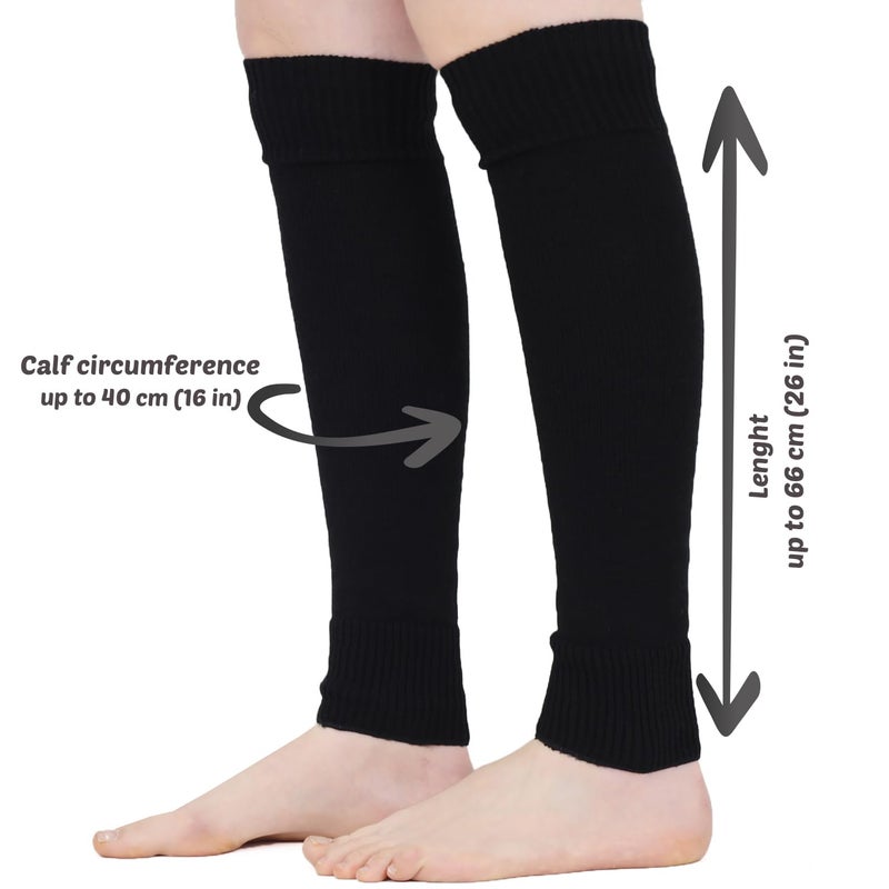 Mysocks Leg Warmers Extra Soft Stylish Fancy Winter 80s Party Dance Accessories Long Legwarmers for Women Girls Ladies Black - Image 4