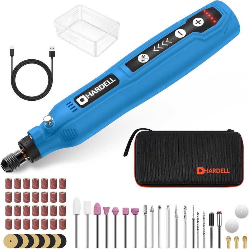 HARDELL Cordless Rotary Tool Kit with 69 Accessories - 5-Speed Mini Power Tool, USB Rechargeable for Drilling, Sanding, Polishing, Engraving (DIY & Crafts) - Image 1