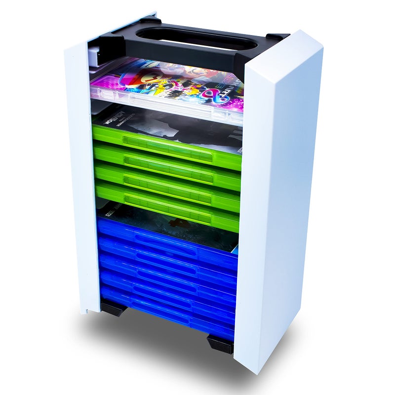 ADZ Game Storage Tower – Universal Video Game Storage – Stores 12 Game or Blu-Ray Disks – Game Holder Rack for PS4, PS5, Xbox One, Xbox Series X/S, Nintendo Switch Games and Blu-Ray Discs - Image 3