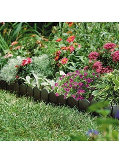 suncast Suncast 6" Interlocking No Dig Border Landscape Edging, Durable Black Vinyl, Easy Install Sections for Garden and Flower Bed Landscaping (Set of 40)  - Image 2