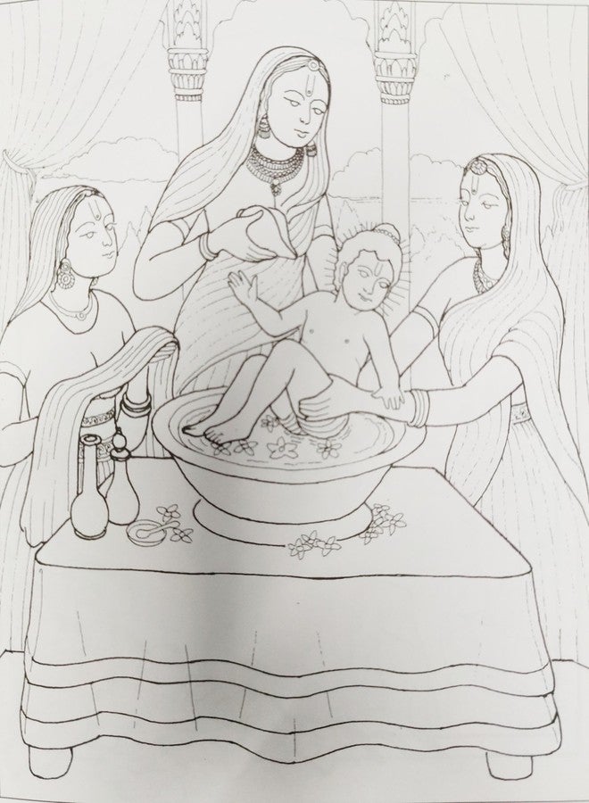 Devine Vrindavan Colouring Books for Kids Spiritual Learning from Iskcon Temple || Krishna Stories || Spiritual Knowledge || Vaishnva Stories from ISKCON (Respects Your Parents (Hindi)) - Image 2