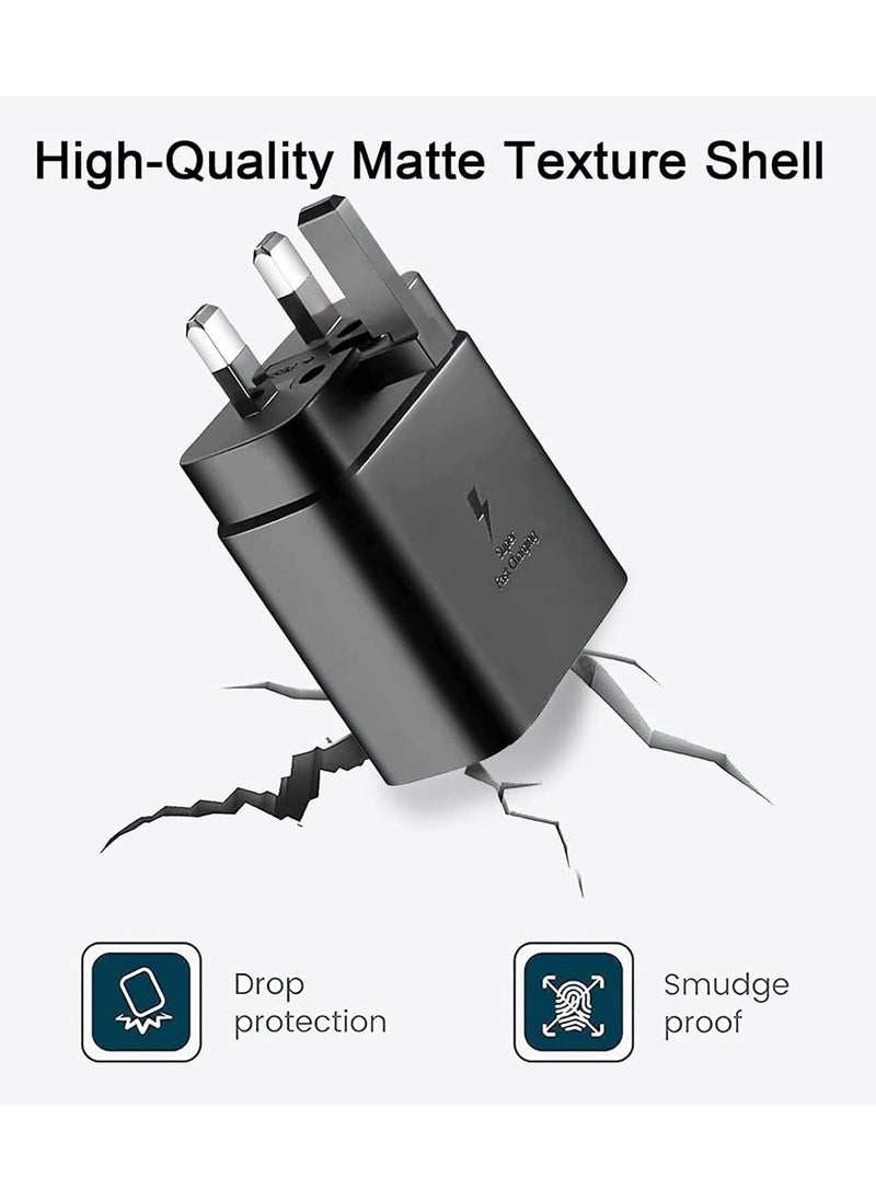 Youque - PD 45W Super Fast Charger USB-C Power Adapter With USB C Charging Cable for Samsung Galaxy S25 Ultra, S24 Ultra, S23 Ultra, S22 Ultra, A16, A15, A55  Black - Image 1