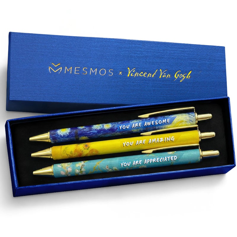 MESMOS Van Gogh Fancy Pens Gift Set End of Year Teacher Appreciation Gifts for Women Men Thank You Gift Pen Sets for Coworkers Inspirational Journal Pens Starry Night Luxury Pen for Teachers - Image 2
