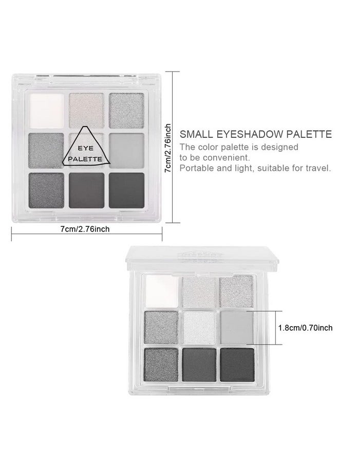 AMY'S DIARY Black Smokey Gray Silver Glitter Shimmer Eye Makeup Palette 9 Colors Cool Toned Matte Make Up Black Radiance Eyeshadow Palette Profesional Sombras De Ojos (A).  - Image 5