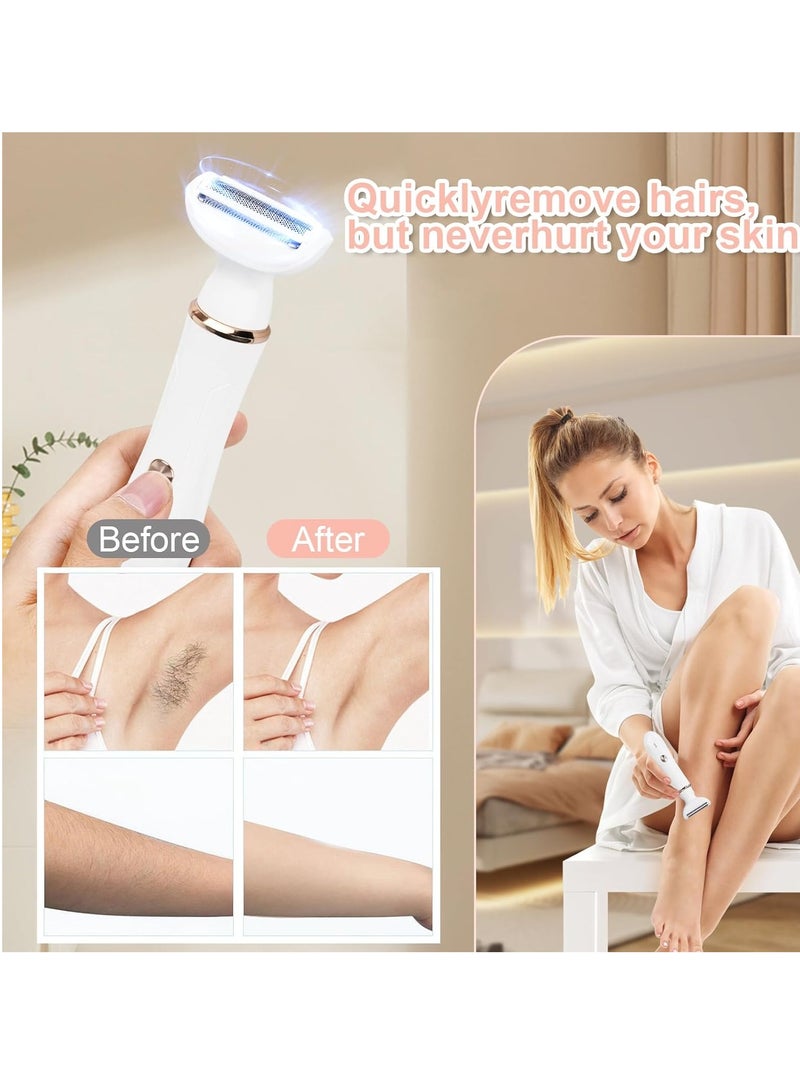 SYOSI Bikini Trimmer for Women, Electric Razor for Women, 4 in 1 Kit for Bikini Legs Womens Shaving Eyebrow Lips Body Face Beard, USB Multifunction Razor for Women, Ideal for Legs Facial Hair Removal - Image 2