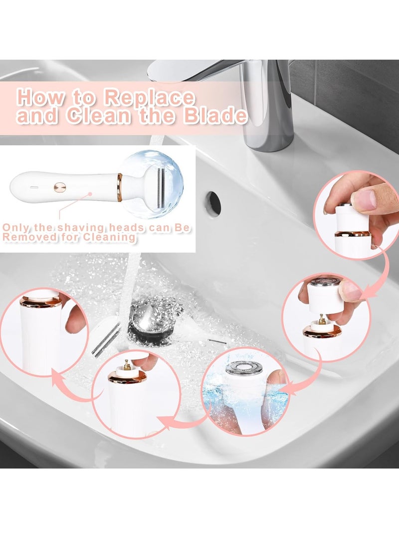 SYOSI Bikini Trimmer for Women, Electric Razor for Women, 4 in 1 Kit for Bikini Legs Womens Shaving Eyebrow Lips Body Face Beard, USB Multifunction Razor for Women, Ideal for Legs Facial Hair Removal - Image 4