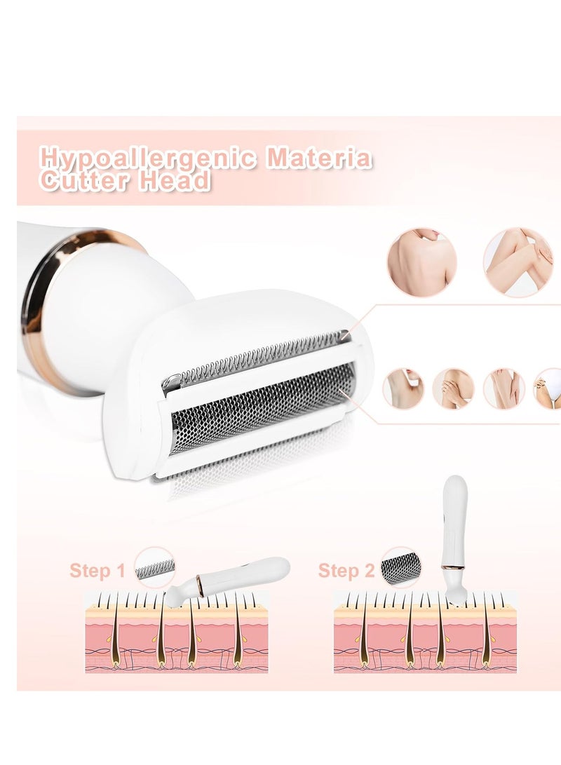 SYOSI Bikini Trimmer for Women, Electric Razor for Women, 4 in 1 Kit for Bikini Legs Womens Shaving Eyebrow Lips Body Face Beard, USB Multifunction Razor for Women, Ideal for Legs Facial Hair Removal - Image 3