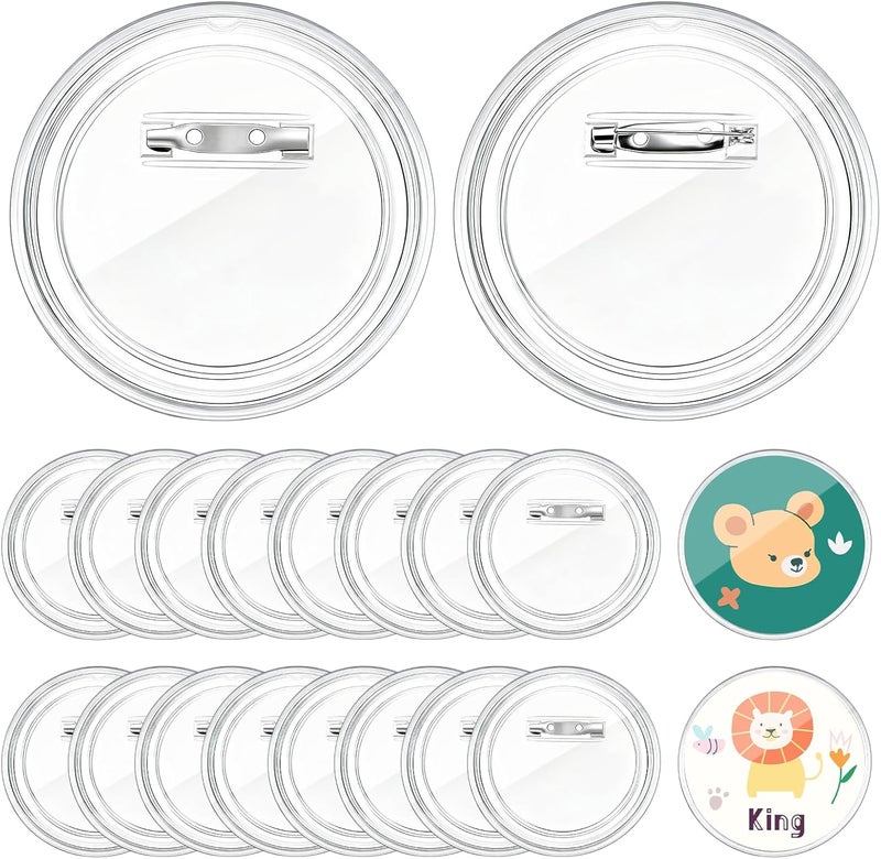 Bignc 3 Inch Clear Acrylic Button Pins - 40 Pack DIY Custom Design Buttons, Pin Backs & Blanks for Sublimation, Crafts, Photo Badges for DIY Gifts & School Projects,Teams, Events Badges - Image 1