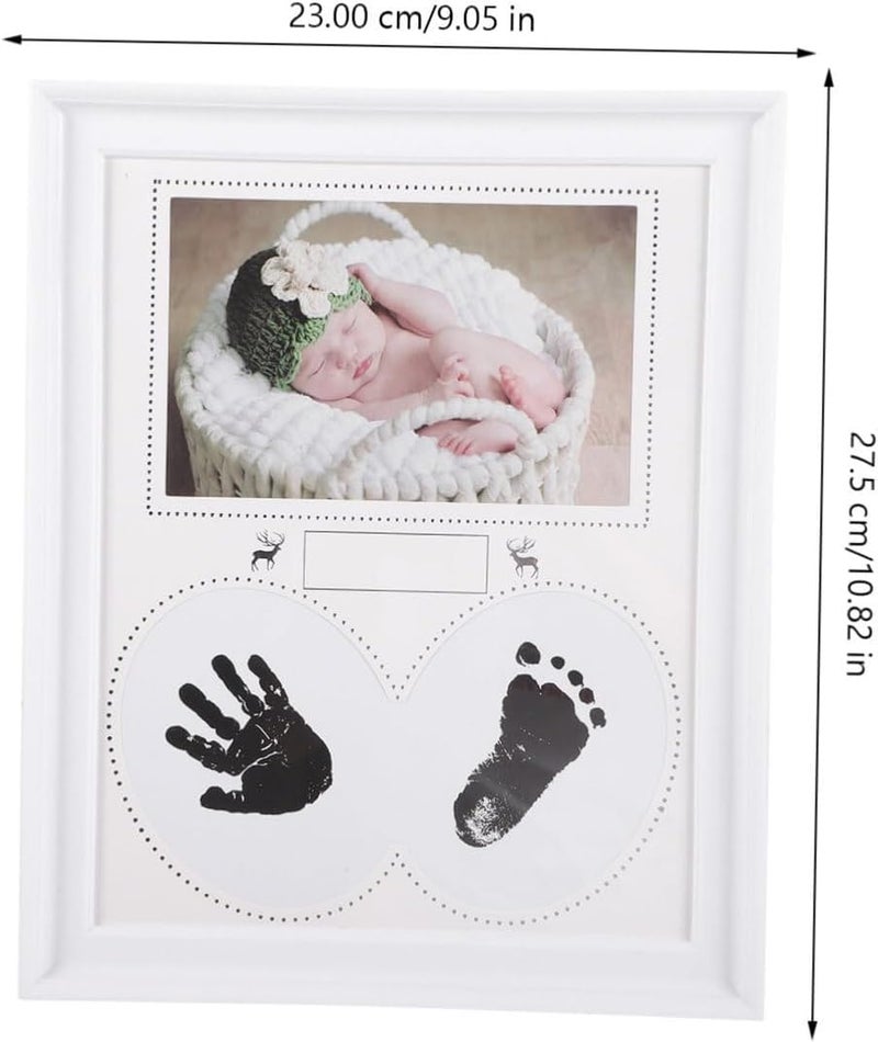 Ipetboom Growth Frame and Newborn Handprint Keepsake Frame 6-inch White 23x27.5cm First Year Memory Photo Display for Nursery Décor - Image 2