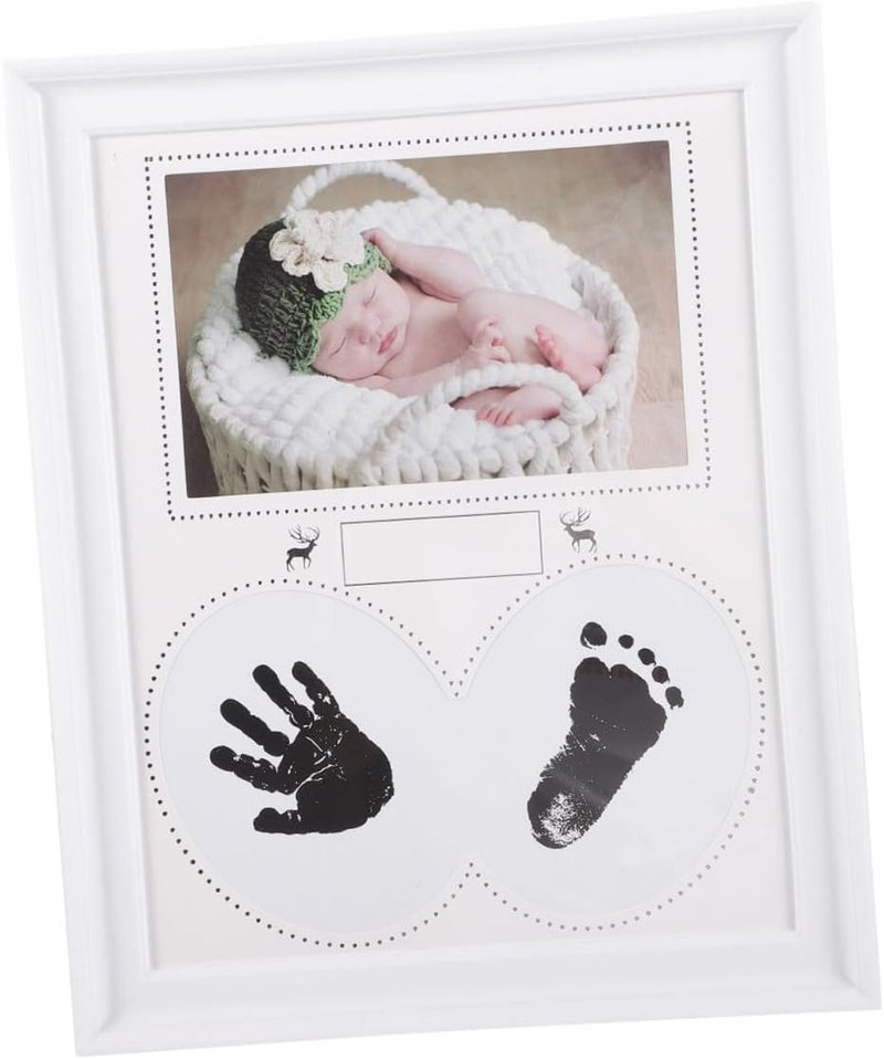 Ipetboom Growth Frame and Newborn Handprint Keepsake Frame 6-inch White 23x27.5cm First Year Memory Photo Display for Nursery Décor - Image 1