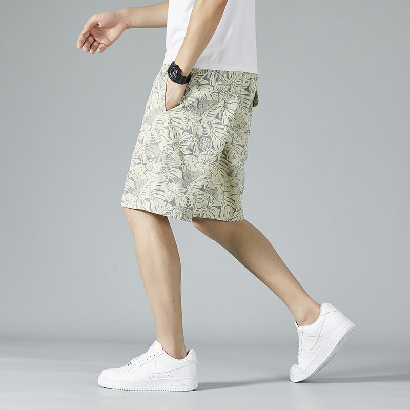 Men'S Cargo Pants Sports Casual Beach Shorts Maple Leaf Five-Point Pants New Loose Pants Youth - Image 5