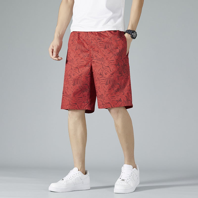 Men'S Cargo Pants Sports Casual Beach Shorts Maple Leaf Five-Point Pants New Loose Pants Youth - Image 3
