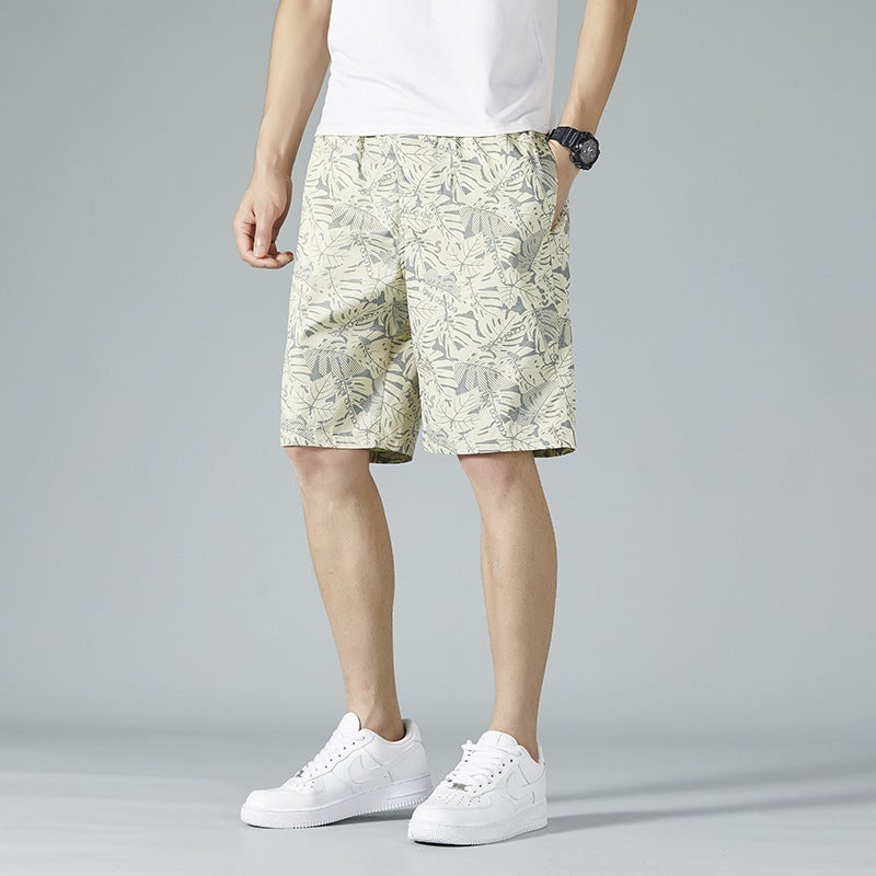Men'S Cargo Pants Sports Casual Beach Shorts Maple Leaf Five-Point Pants New Loose Pants Youth - Image 2