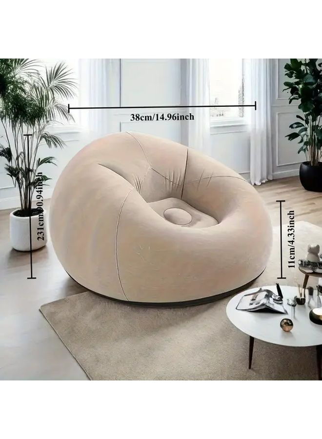 Deep Blue French Country Style PVC Inflatable Recliner Chair Easy Store Fast Inflation Soft Skin Friendly - Image 3