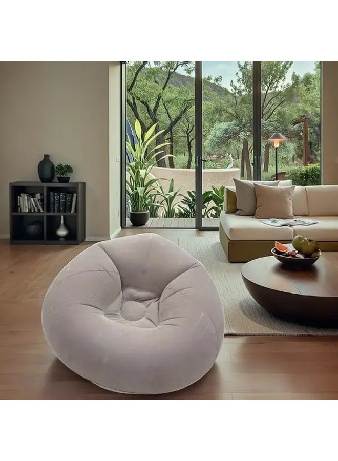Deep Blue French Country Style PVC Inflatable Recliner Chair Easy Store Fast Inflation Soft Skin Friendly - Image 5