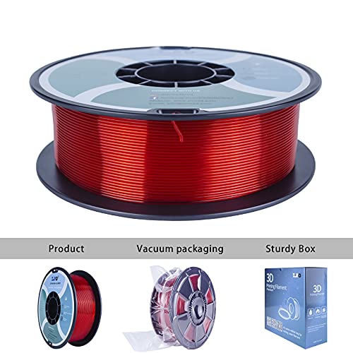 ZIRO PLA Filament 1.75mm, Transparent Red 3D Printer Filament, Bright Pure Color Semi-Transparent Spool, Dimensional Accuracy +/- 0.03mm, Clear PLA Fits for Most 3D Printing FDM Printers, Red - Image 3