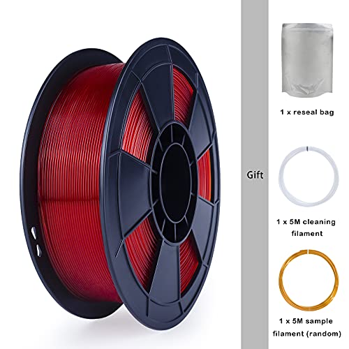 ZIRO PLA Filament 1.75mm, Transparent Red 3D Printer Filament, Bright Pure Color Semi-Transparent Spool, Dimensional Accuracy +/- 0.03mm, Clear PLA Fits for Most 3D Printing FDM Printers, Red - Image 4