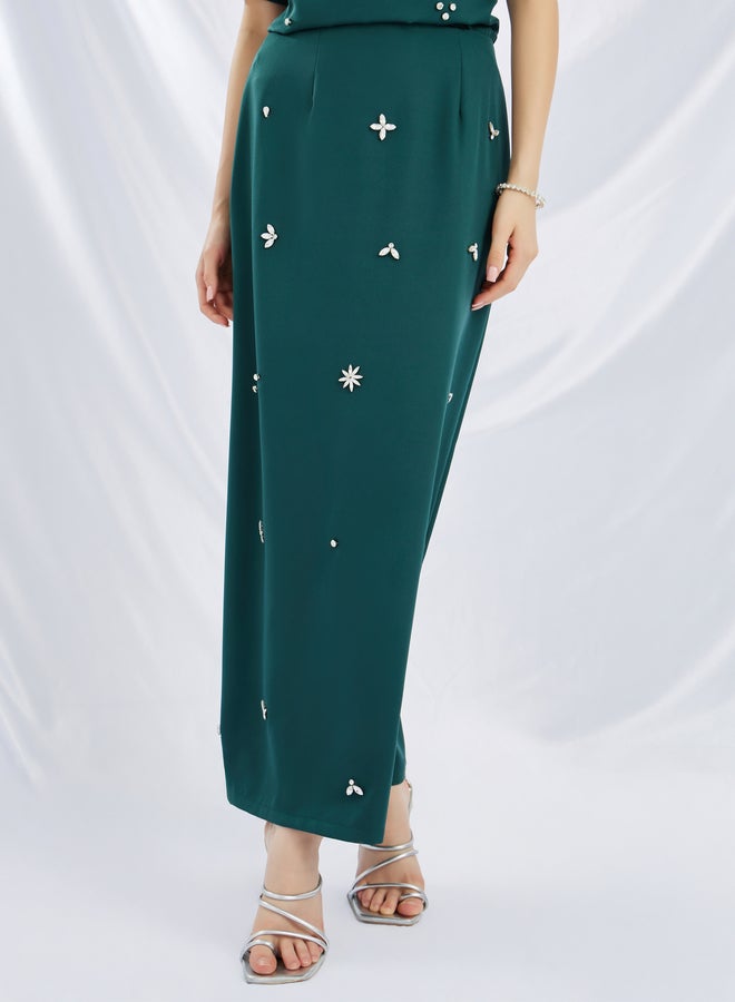 Styli Embellished Short Sleeve Top and Skirt Co-Ords  - Image 4