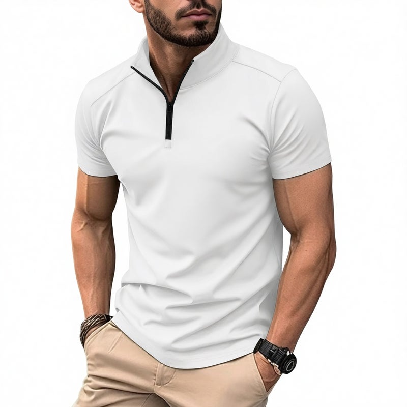 Men's Summer Casual Tactical Training Short Sleeve Polo Shirt with Arm Pocket
