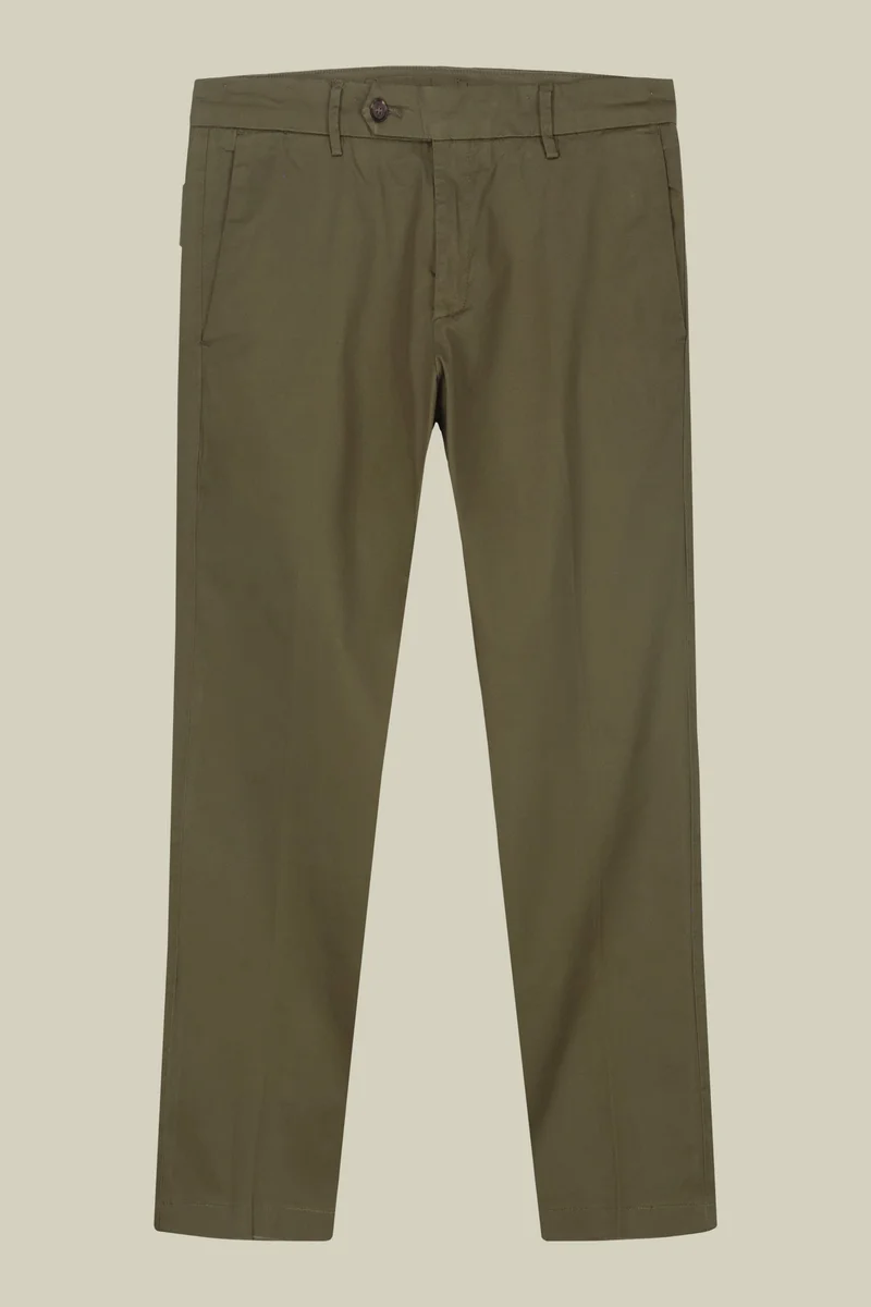 Doppelganger Green Men's classic chino trousers with extended tab closure - Olive Green for Men | Best Price UAE