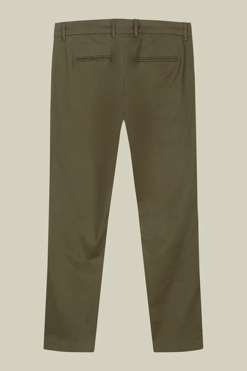 Doppelganger Green Men's classic chino trousers with extended tab closure - Olive Green for Men | Best Price UAE