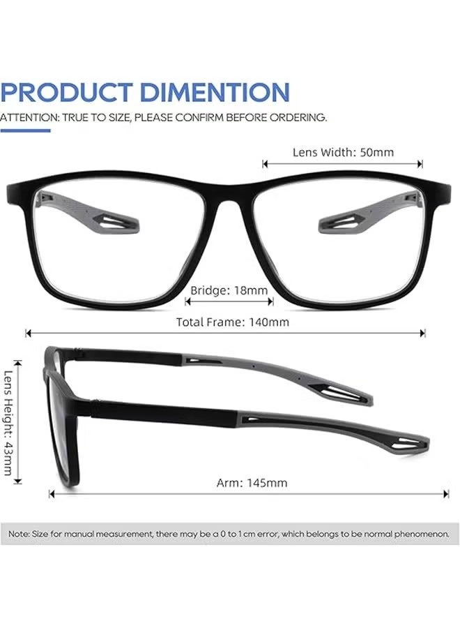 JS Progressive Multifocus Reading Glasses Flexible Lightweight TR90 Frame Blue Light Blocking Computer Readers for Women and Men (+3.00D) - Image 3