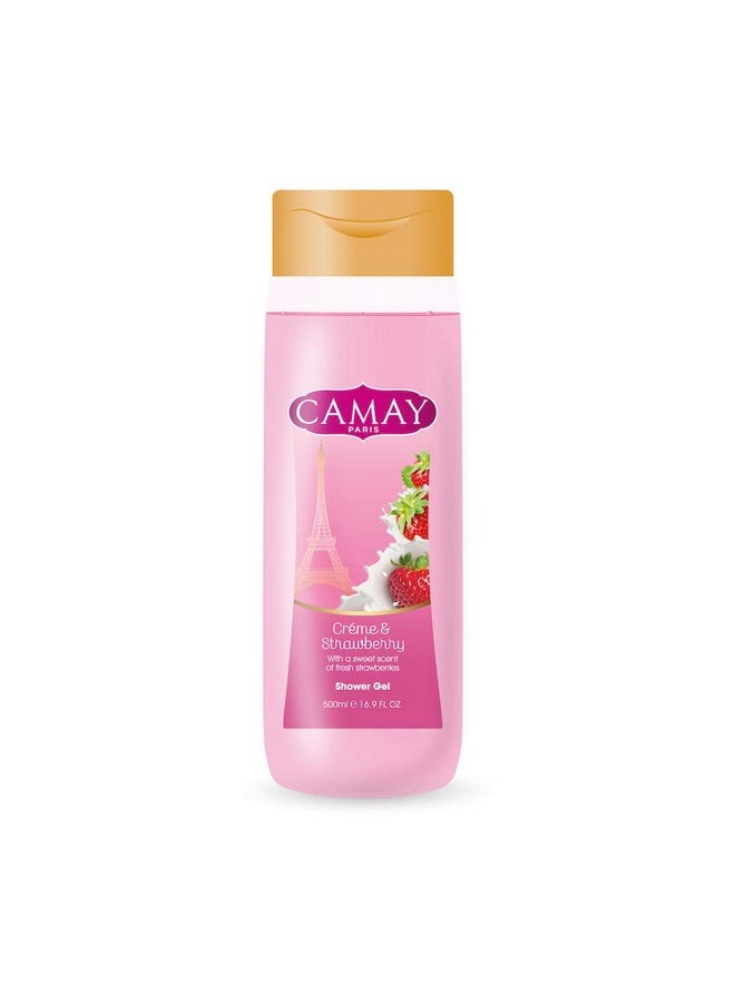 Camay - Paris Crème &Strawberry Shower Gel, Pink, 500 Ml - Image 1
