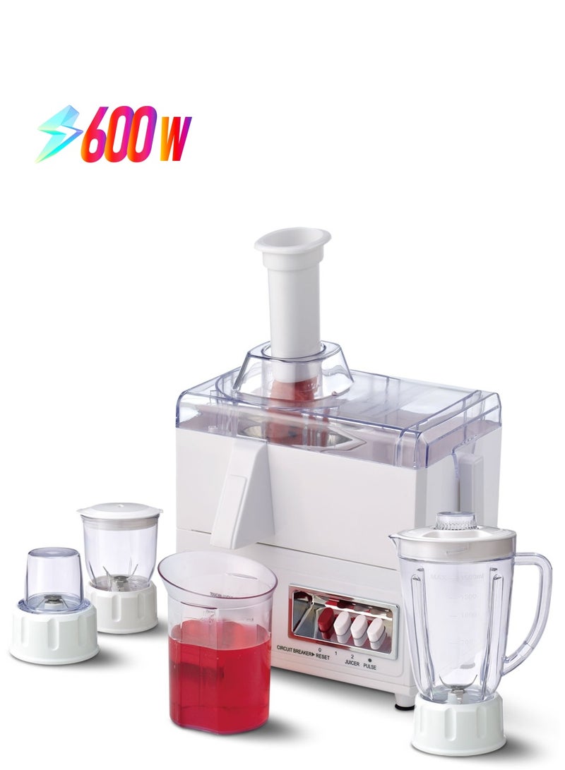 Mr. Light Mr.Light 4-in-1 Blender and Juice Extractor, Safety Interlock- Large Capacity,Electric Blender, Juicer, Chopper & Grinder, 2-Speed Pulse Function for Ice Crusher,600W - Image 1