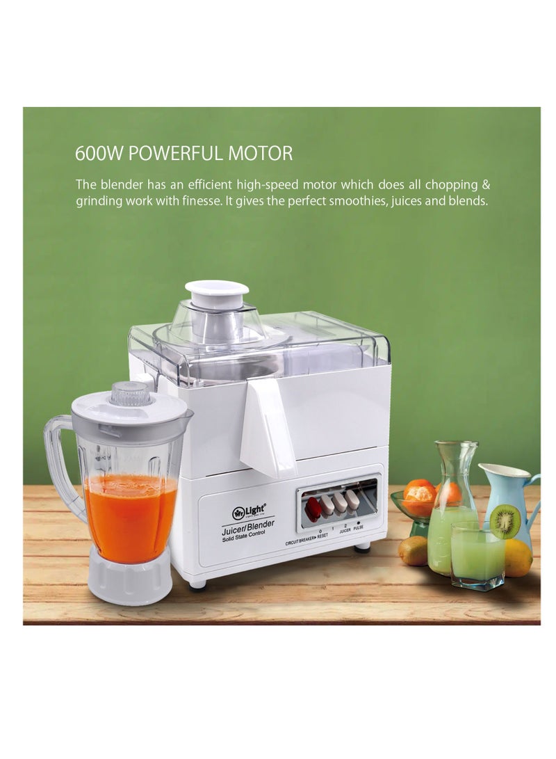 Mr. Light Mr.Light 4-in-1 Blender and Juice Extractor, Safety Interlock- Large Capacity,Electric Blender, Juicer, Chopper & Grinder, 2-Speed Pulse Function for Ice Crusher,600W - Image 2