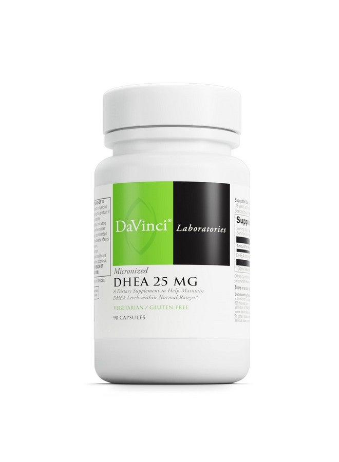 DAVINCI Labs Micronized DHEA 25 mg - Dietary Supplement to Support Immune System, Thyroid Health and Healthy Hormone Levels* - with 25 mg Micronized DHEA - Gluten-Free - 90 Vegetarian Capsules - Image 1