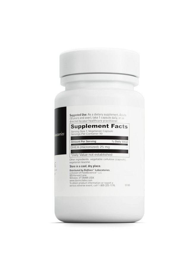 DAVINCI Labs Micronized DHEA 25 mg - Dietary Supplement to Support Immune System, Thyroid Health and Healthy Hormone Levels* - with 25 mg Micronized DHEA - Gluten-Free - 90 Vegetarian Capsules - Image 2
