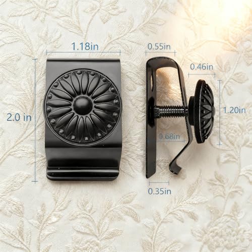 Doselves Tapestry Wall Hanging Clamps 4 Pack 1.2x2.0 Textile Art Decoration Hangers Metal Clips for Hanging Rugs Carpet Display (Black) - Image 2